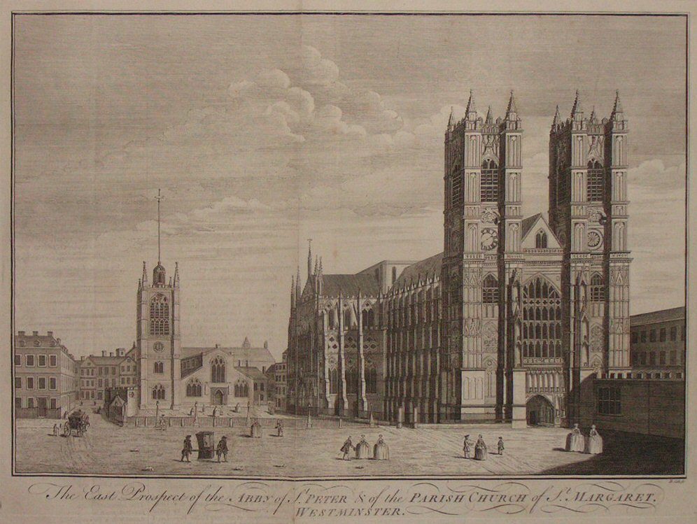 Print - The East Prospect of the Abby of S.Peter & of the Parish Church of St. Margaret, Westminster. - Cole